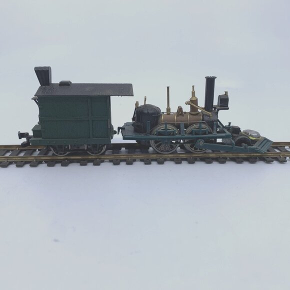 Bachmann John Bull 2-4-0 Steam Locomotive w/Tender HO Hong Kong Green Brass Vtg - Picture 5 of 16